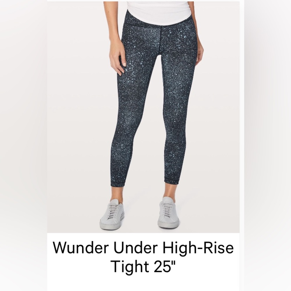 Wunder Under High Rise 25” Mineralize multi (black with blue/teal splatters)
